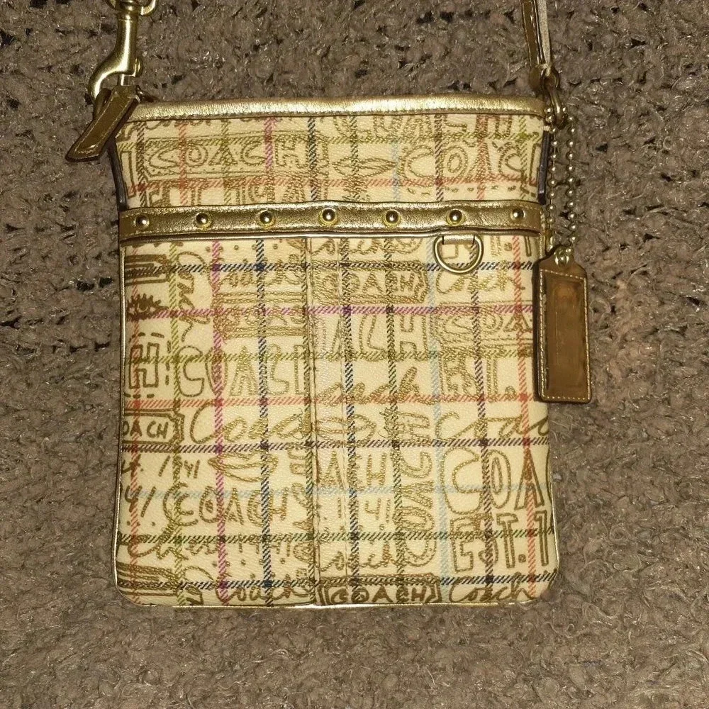 COACH-Chelsea Tattersall Crossbody Messenger Bag-